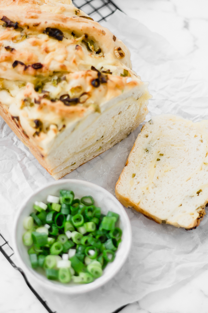Cheese and spring onion loaf