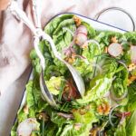 Easy summer salad with radishes and walnuts