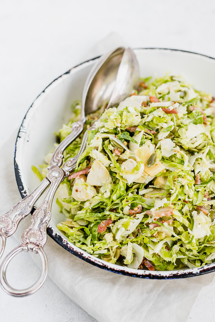 Close up of Brussels sprout salad