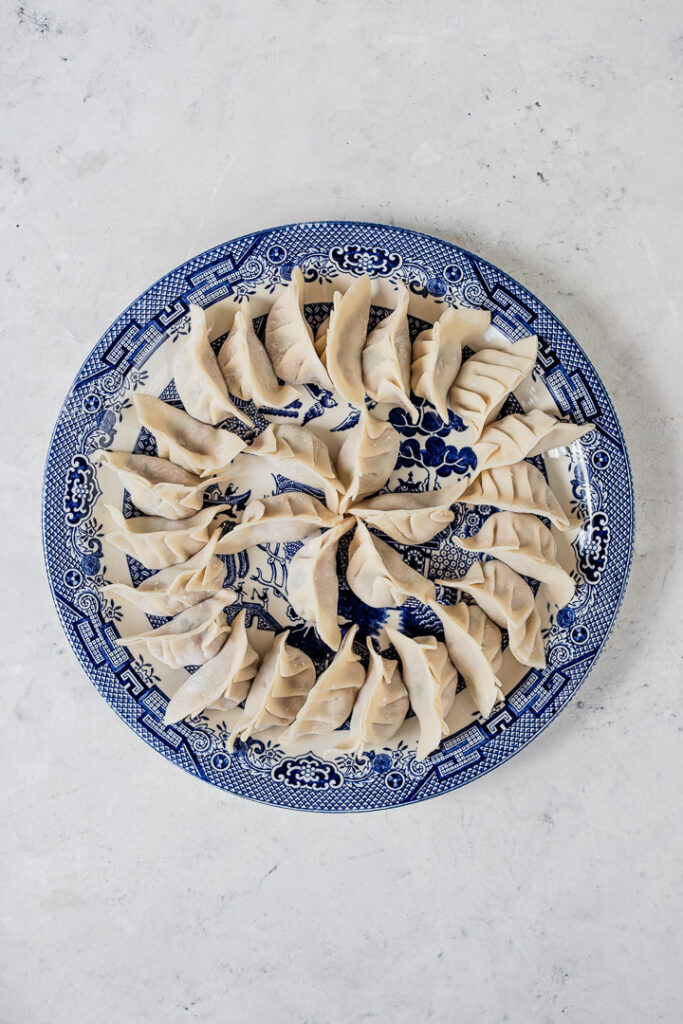 A plate of dumplings