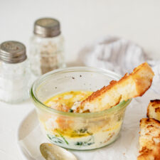 Coddled eggs and sourdough toast soldiers