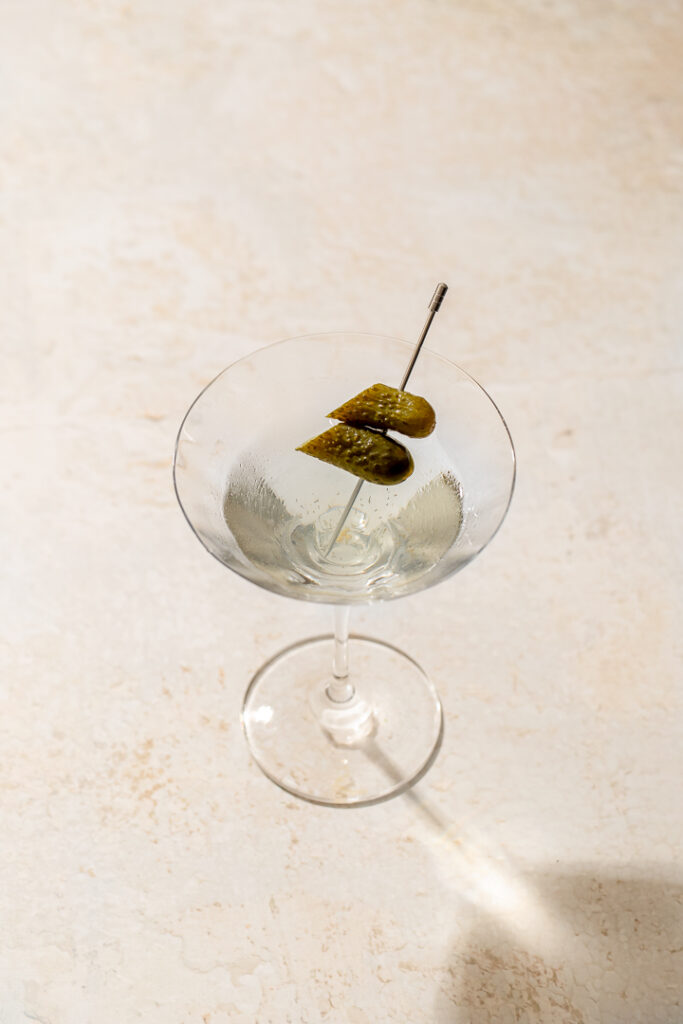 A pickle martini