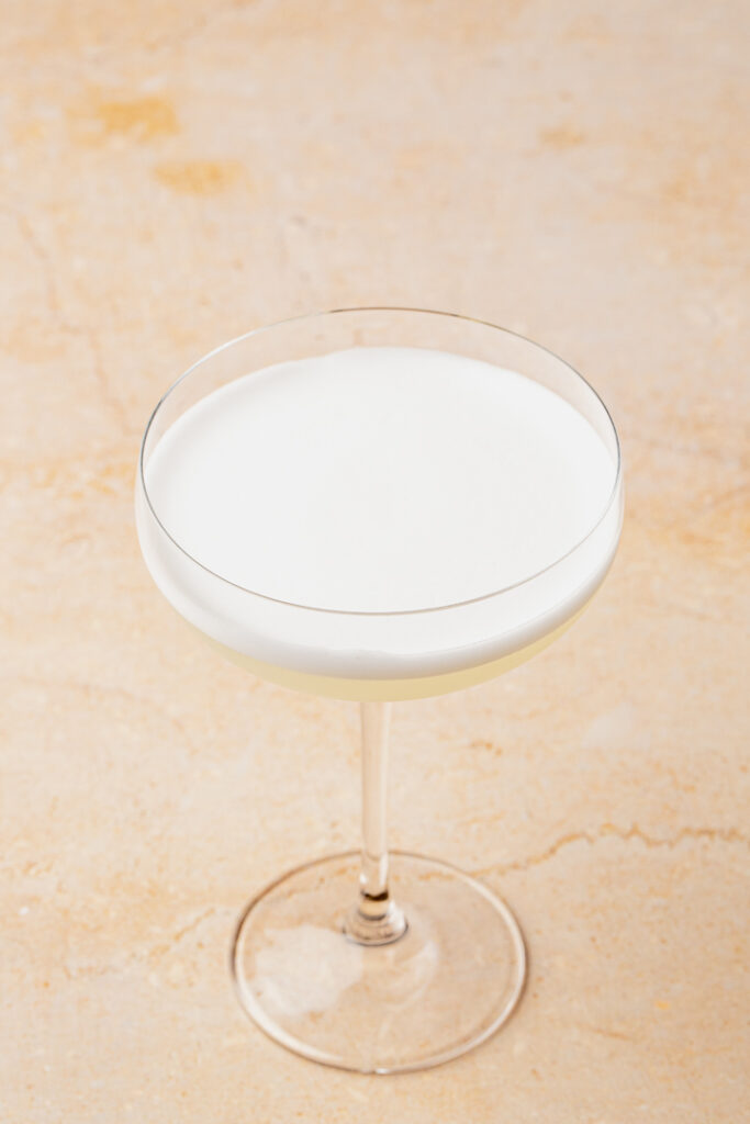 White lady cocktail in a coupe glass